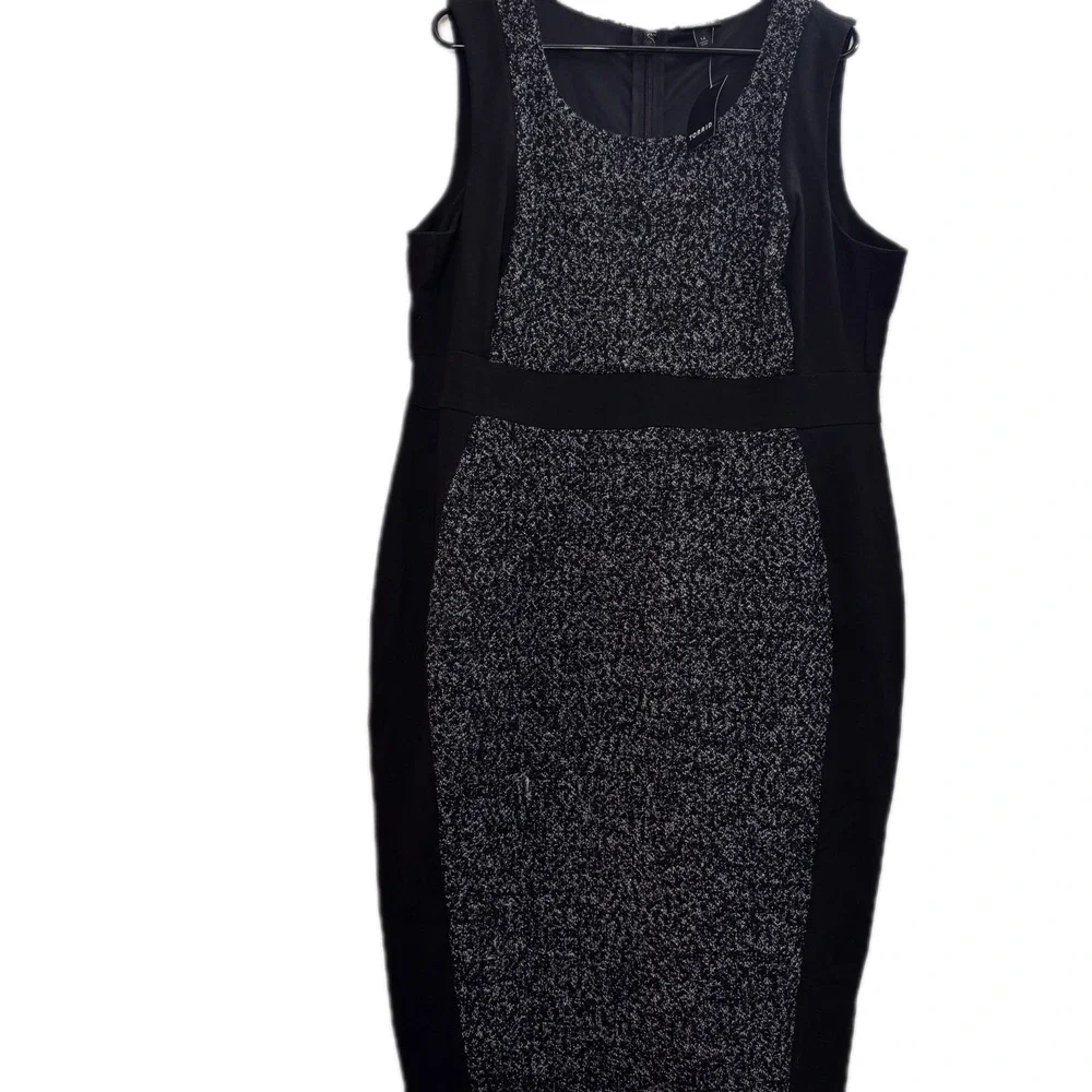 NWT Torrid Size 14 Black Boucle Contoured Panel Dress Sleeveless Career - Picture 3 of 7